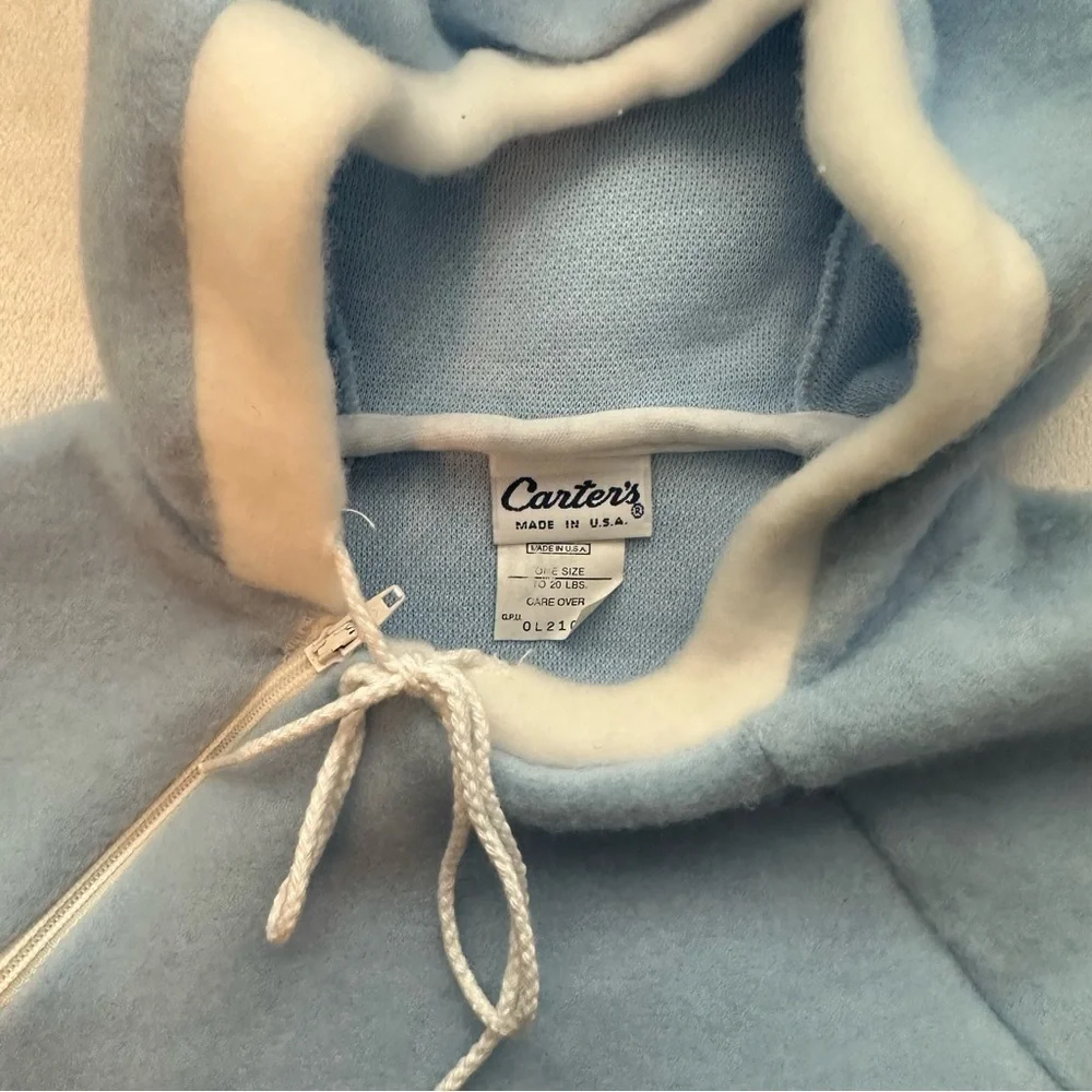 Vintage Carters Blue One Size Bunting NWT baby bunny soft fuzzy warm outerwear